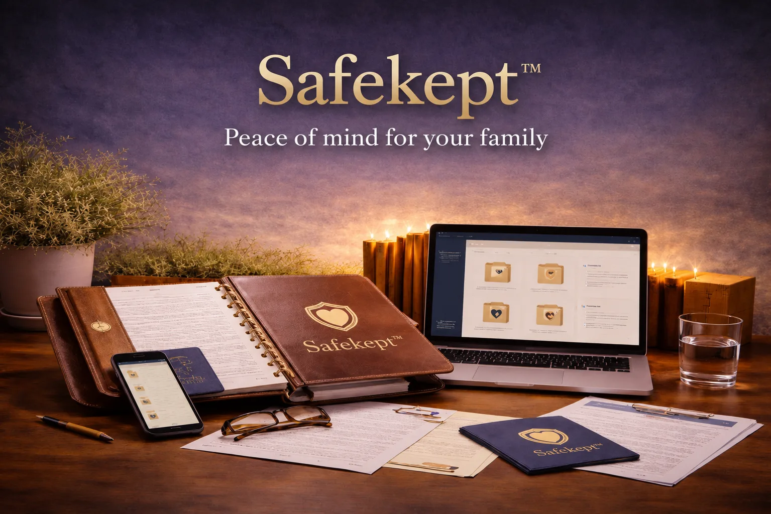 Safekept private continuity service for organizing critical information, trusted contacts and practical instructions